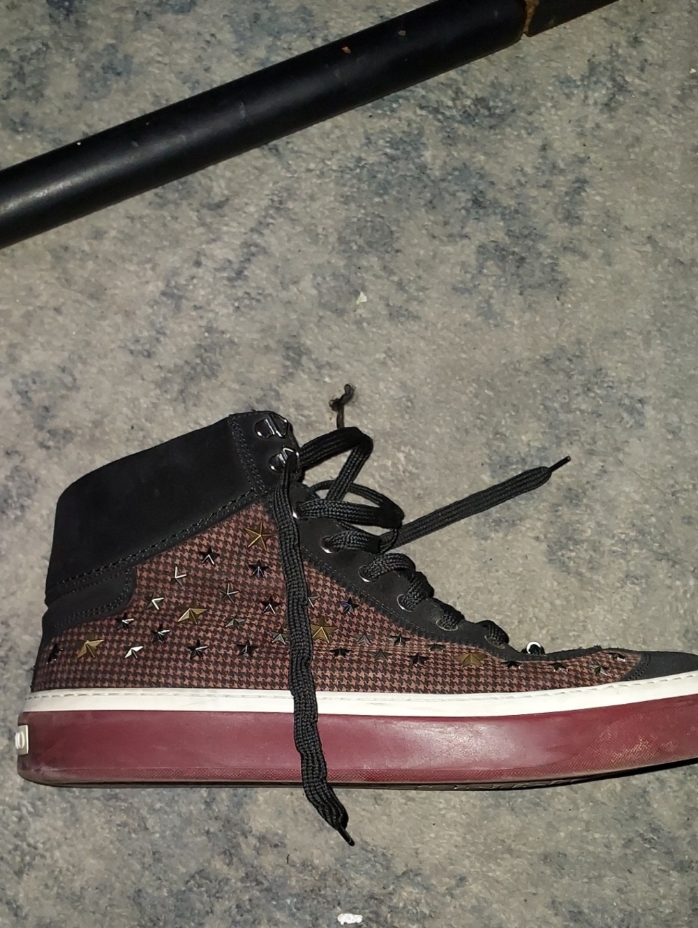 Jimmy Choo Belgravia Star Studded High Top Sneakers - Size 45 (US 12)